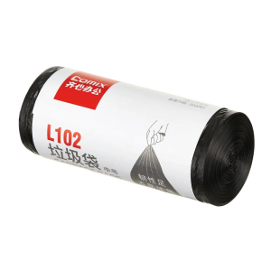 齐心垃圾袋家用加厚一次性黑色拉圾塑料袋 平口 (规格：10卷）起