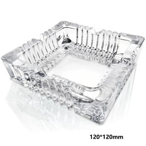 烟灰缸 透明玻璃烟缸 加厚玻璃烟灰缸 12*12cm