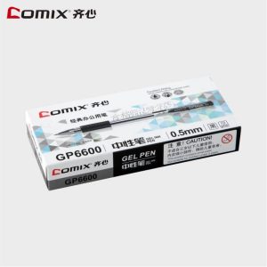 齐心GP6600 中性笔盒装学生黑色红色蓝色签字笔0.5mm办公用笔12支