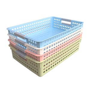 桌面塑料篮筐A4收纳框文件篮（蓝色）