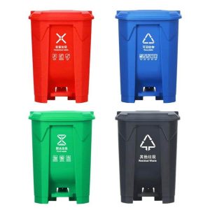 分类垃圾桶带盖脚踩脚踏式 45L