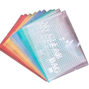 红杰 透明纽扣文件袋A4 18C   20个/包